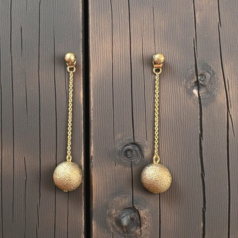 Elegant Gold Disco Ball Earrings